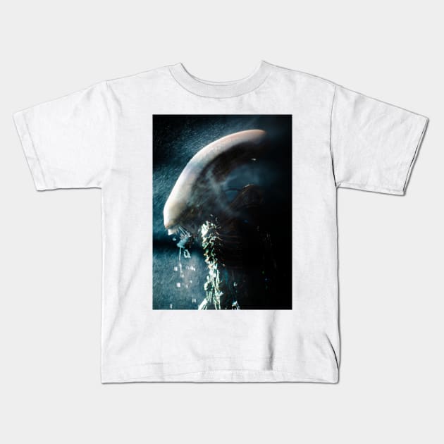 Xenomorph Drip Kids T-Shirt by Mikes Monsters